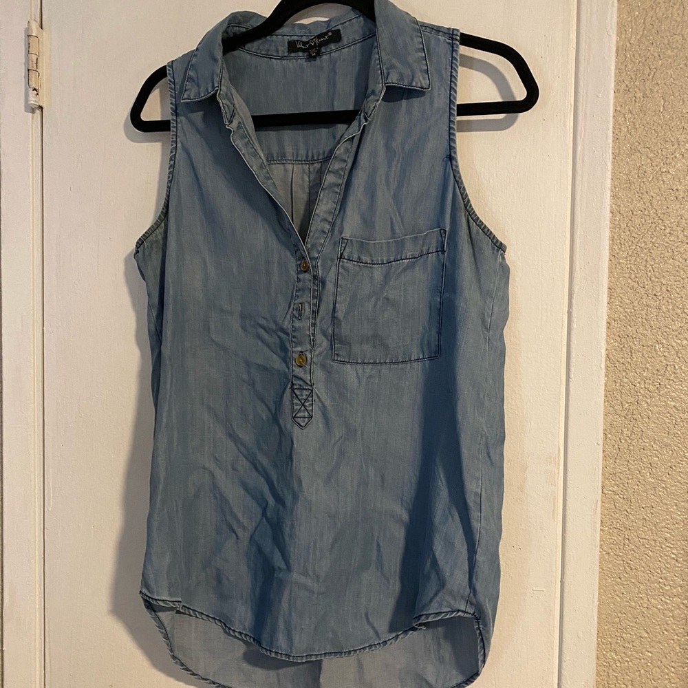Chambray button up tunic